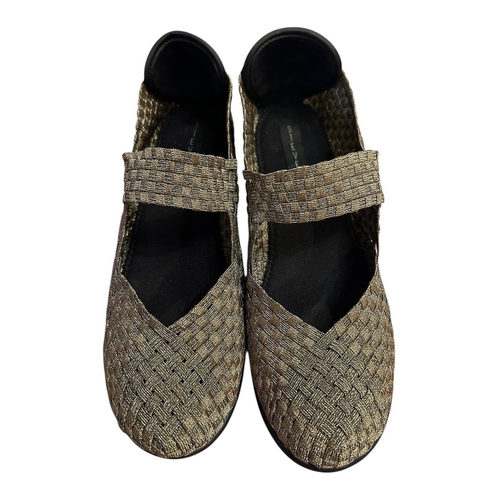 Steven By Steve Madden Beuti Platform Wedge Loafers Womens Size 11M Sparkly Gold